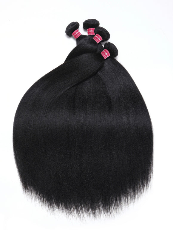 Extensions Klaiyi Light Yaki lisses en cheveux humains, tissage Yaki ultra naturel, 2/3/4 paquets