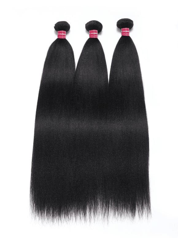 Klaiyi Yaki Straight Bundles - Vente Flash - Cheveux Brésiliens Vierges Humains Ultra Naturels - Tissage Yaki - 2/3/4 Paquets