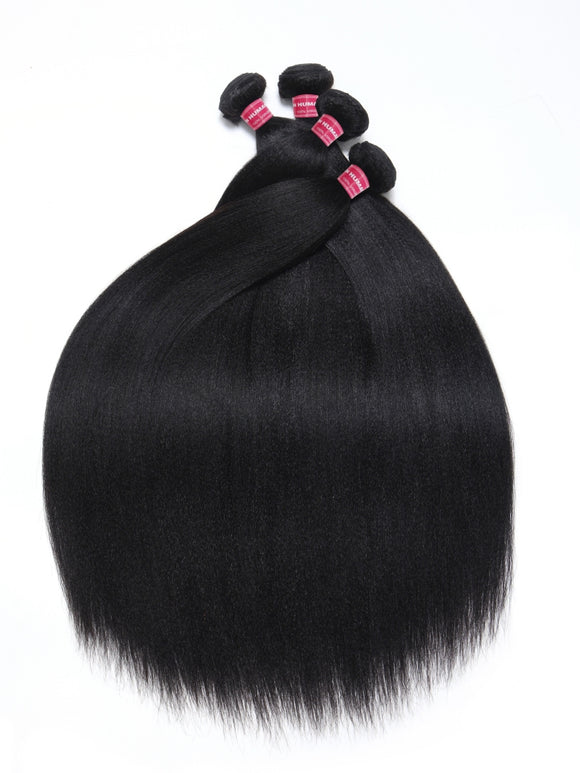Klaiyi Yaki Straight Bundles - Vente Flash - Cheveux Brésiliens Vierges Humains Ultra Naturels - Tissage Yaki - 2/3/4 Paquets