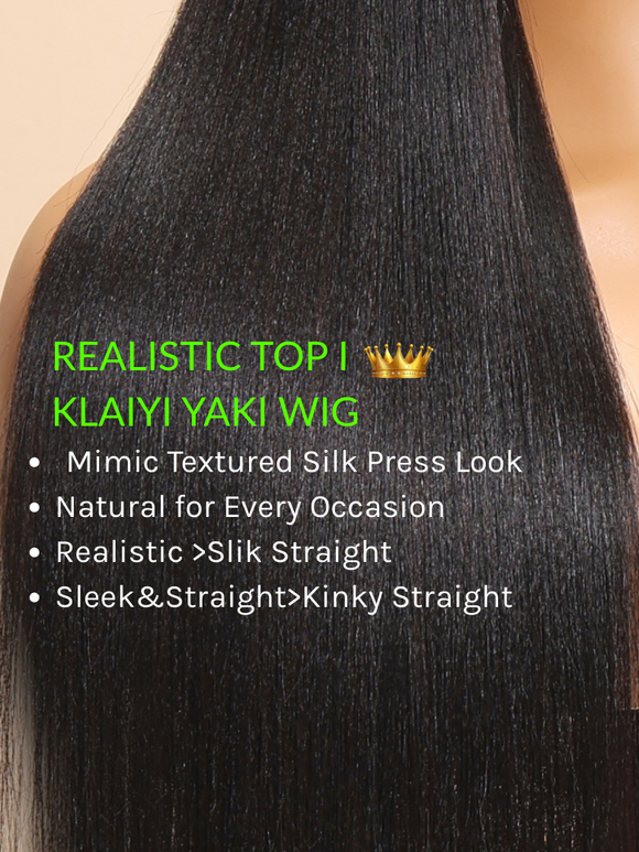 Klaiyi Yaki Straight Put On and Go Glueless Lace Wigs 7x5 Bye Bye Knots Human Hair Lace Wig