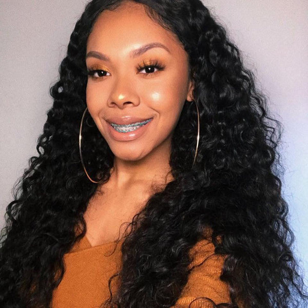 Peruvian Deep Wave 3 Bundles with 4*4 Lace Closure Deals-Klaiyi Hair