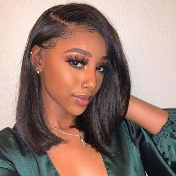 Klaiyi 13x4 Lace Front Bob Wigs Pre Plucked Remy Human Hair Wigs Youth Series