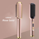 1500 Points | Upgrade Anti-Scald Hair Straightener Brush, LCD Temp Display & 4 Temp Settings