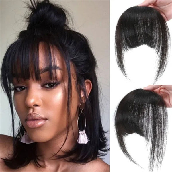 Klaiyi Clip In Bangs Straight Extensions Human Hair