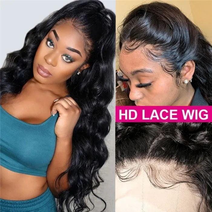 Klaiyi 5x5 Invisible HD Lace Closure Wigs 180% Density Virgin Hair Body Wave Wigs Melted Match All Skin