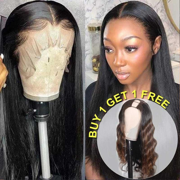 Combo 2: Buy 13*4 Lace Front Wig Get Dark Auburn U Part Wig Free (Flash Sale)