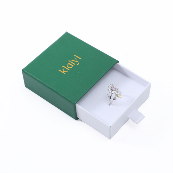 Klaiyi Bagues tournantes créatives et exclusives pour nouveaux clients - Vente flash - Papillon, fleur, étoile