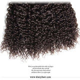 Klaiyi 3 Bundles Indian Jerry Curly Human Hair Bundles With 4*4 Lace Closure