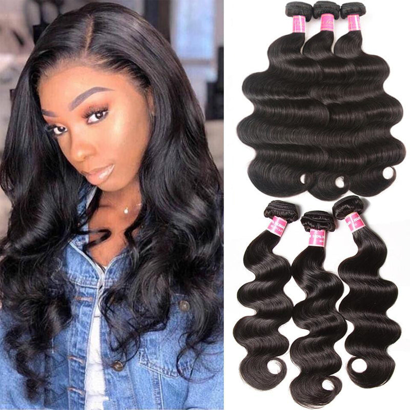 Klaiyi Hair 3 Bundles Body Wave Virgin Hair 100% Unprocessed Human Hair Extension Deals