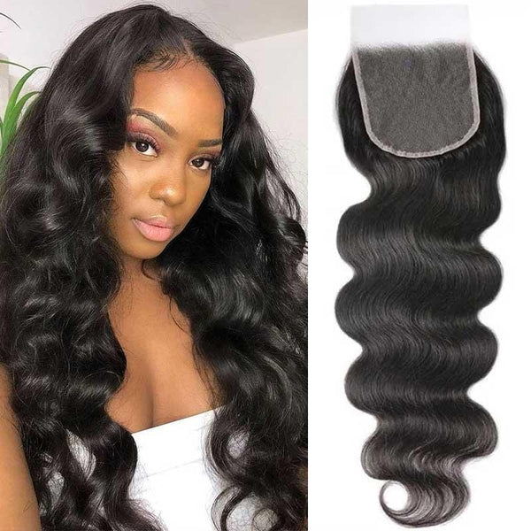 Klaiyi 5x5 HD Lace Closure Body Wave Transparent Lace Closure Invisible Knots Virgin Human Hair Closure