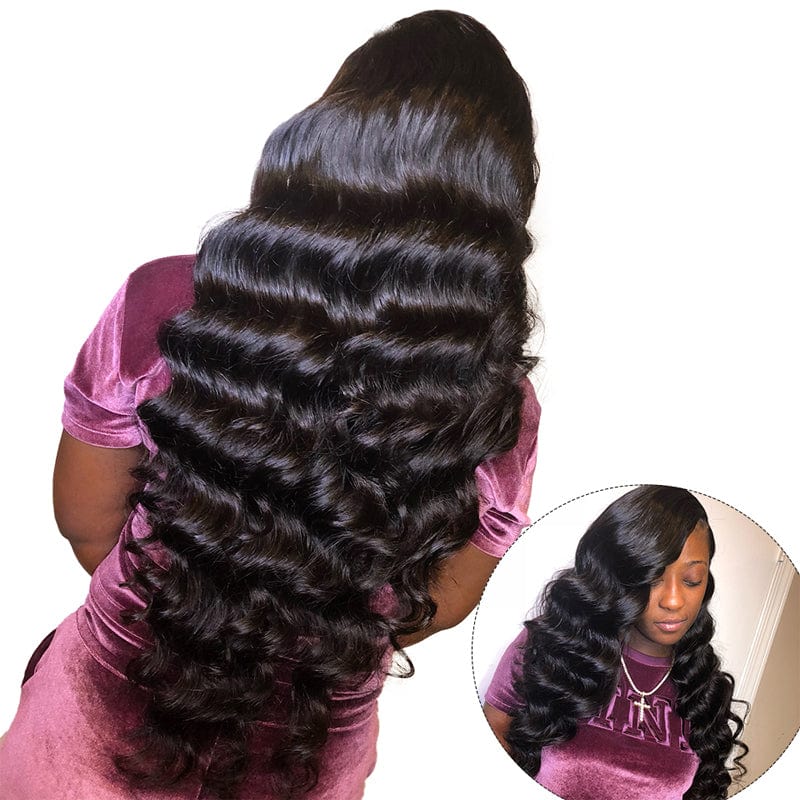 Klaiyi Virgin Human Hair Bundles Loose Deep Wave 3 Bundles Deals Hair Weave Extensions