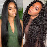 Klaiyi Glueless V Part Wigs Dry in Straight & Wet For Wavy Curly Wig Buy 1 Wig Get 2 Styles