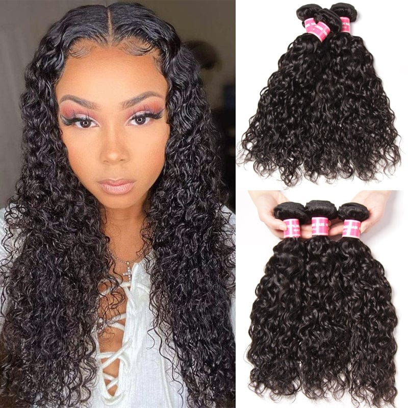 Klaiyi Hair 3 Bundles Indian Water Wave Curly Hair Bundles Deals Flash Sale