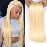 Klaiyi Honey Blonde Straight Hair Weave Bundles Color 613 Blonde Virgin Human Hair Weaving