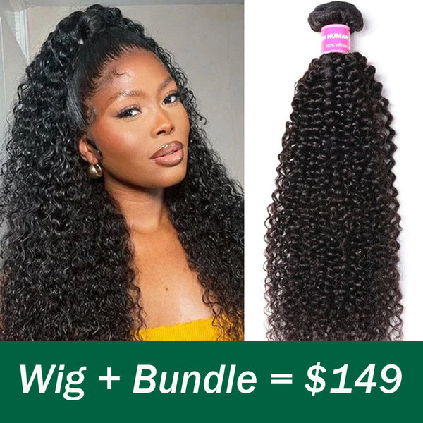 Buy Kinky Curly Lace Front Wig Get Free Hair Bundle Flash Sale