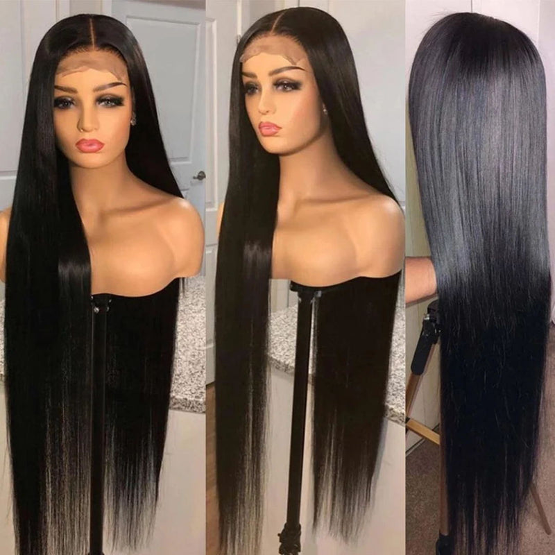 Klaiyi Bone Straight 5x5 HD Lace Closure Wig Glueless Virgin Human Hair