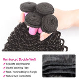 Klaiyi 4Pcs Kinky Curly Human Hair Weaves 8-26 inches Natural Black Color Hair Bundles
