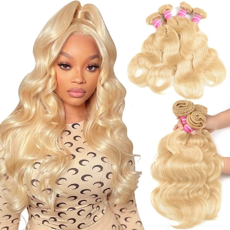 Klaiyi Body Wave Blonde Hair Weaves 613 Color 3 Bundles 100% Virgin Human Hair Extensions