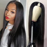 Klaiyi Silk Straight Vpart Wigs No Leave Out Natural Scalp Protective Wigs Beginner Friendly