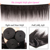 Klaiyi 3 Bundles Straight Human Hair Bundles 100% Virgin Human Hair Weaves