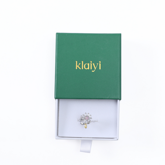 Klaiyi Bagues tournantes créatives et exclusives pour nouveaux clients - Vente flash - Papillon, fleur, étoile