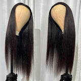 Klaiyi Straight Half Wig Human Hair with Versatile Style Easy Install