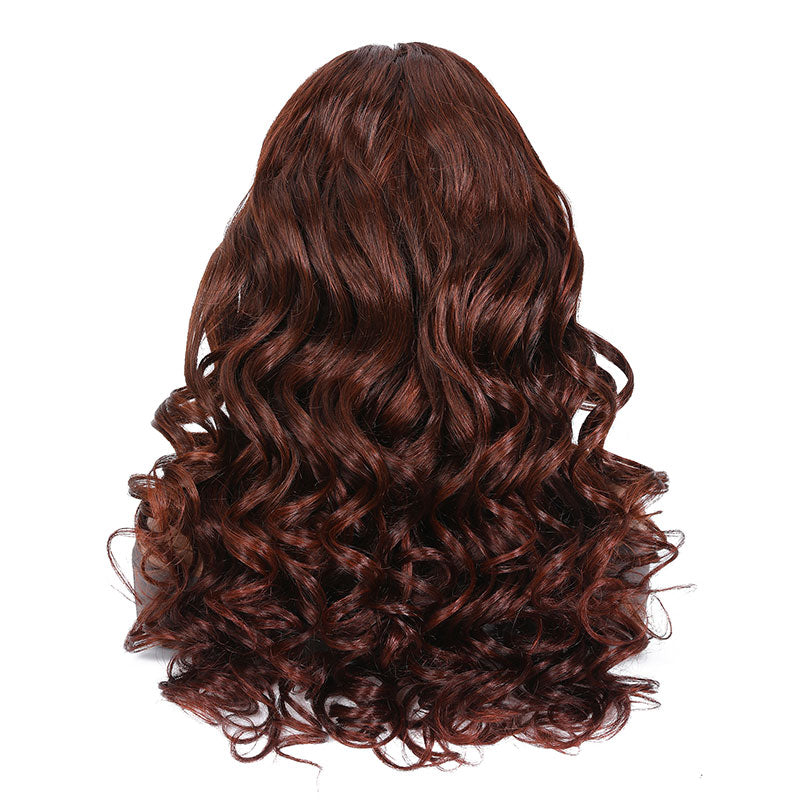 Klaiyi Reddish Brown Body Wave Lace Closure Wig 5*5 HD Glueless Lace Wig Human Hair Fall Color Trend