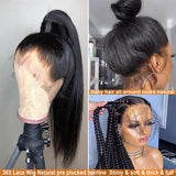 Klaiyi Bone Straight 360 Lace Frontal Wig Pre Plucked Virgin Human Hair 180% Density