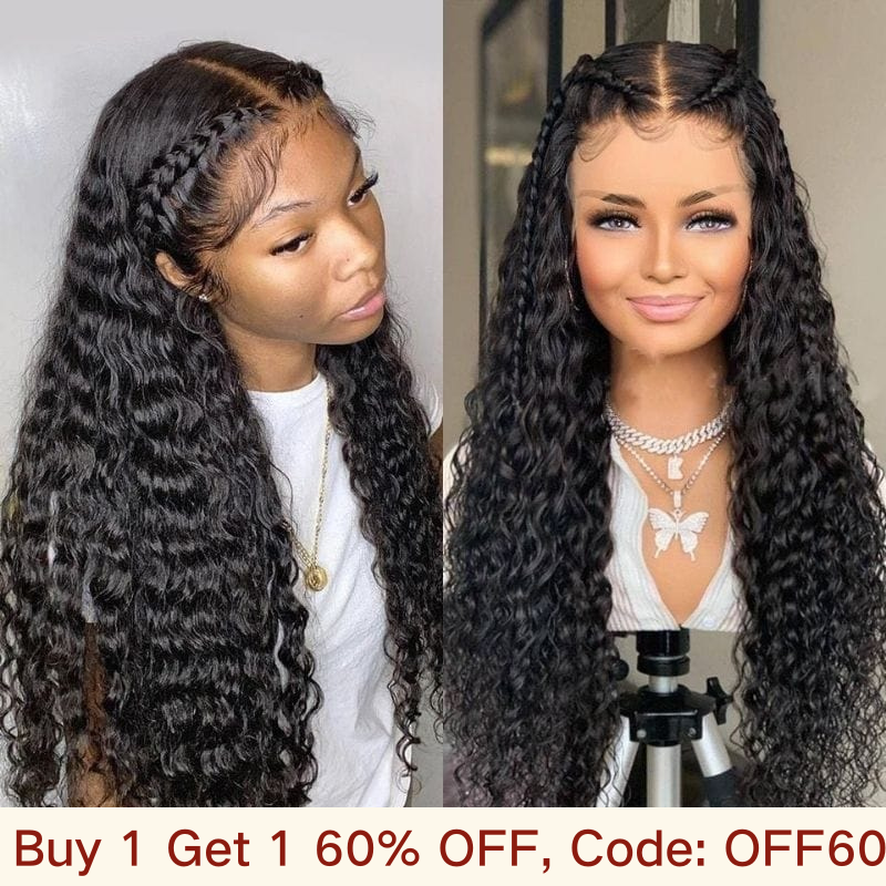 Buy 1 Get 1 60% OFF,Code:OFF60 |  Klaiyi  Water Wave 13x4 Lace Front Wig Human Hair