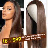 Flash Sale For Trendiest Chocolate Brown 4# Colored 4x4 Lace Part Human Hair Wigs Low to $109