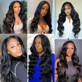 Klaiyi 13x4 HD Invisible Transparent Lace Front Body Wave Human Hair Wigs