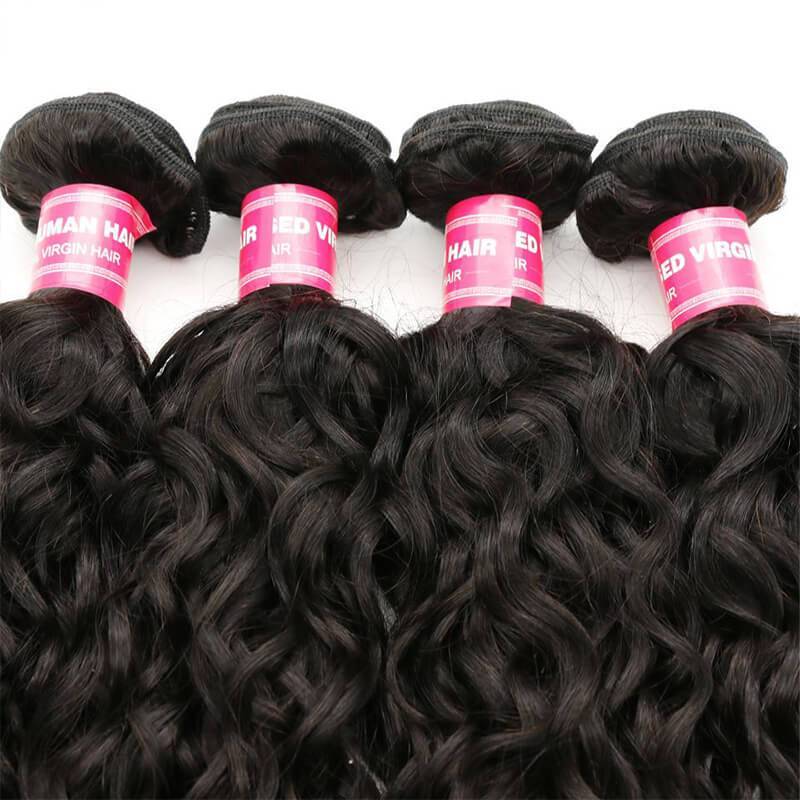 Klaiyi Malaysian Water Wave 4 Pcs/lot, No Shedding and Tangle Free