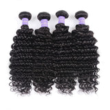 Klaiyi Remy Hair Brazilian Hair Weave 4 Bundles Deep Wave Bundles 10-26 Inch Youth Series