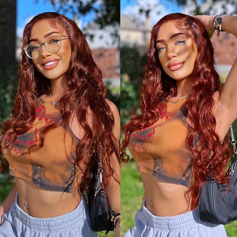 Extra 50% Off Code HALF50  | Klaiyi Special Offer Reddish Brown Lace Front Wig Human Hair