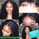 Klaiyi 4c Kinky Edge Kinky Curly Skin Melt 13x4 Lace Front Wig Virgin Human Hair Natural Hairline