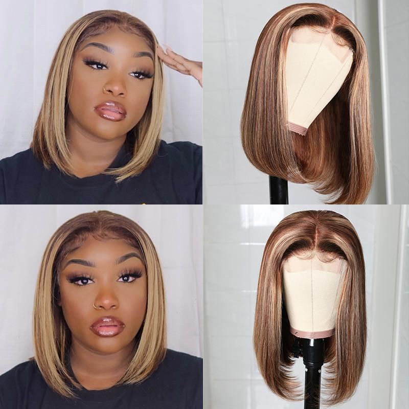 Klaiyi Whatsapp Special Offer |Highlight Straight Bob WigLace Part Clearance Wig