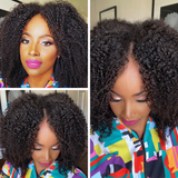 Klaiyi Short Bob V Part Wig Jerry Curly Glueless Wigs Meets Real Scalp No Leave Out Beginner Friendly