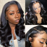 Klaiyi 13x4 HD Invisible Transparent Lace Front Body Wave Human Hair Wigs