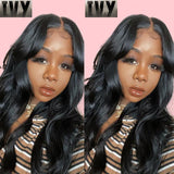Klaiyi 5x5 Invisible HD Lace Closure Wigs 180% Density Virgin Hair Body Wave Wigs Melted Match All Skin
