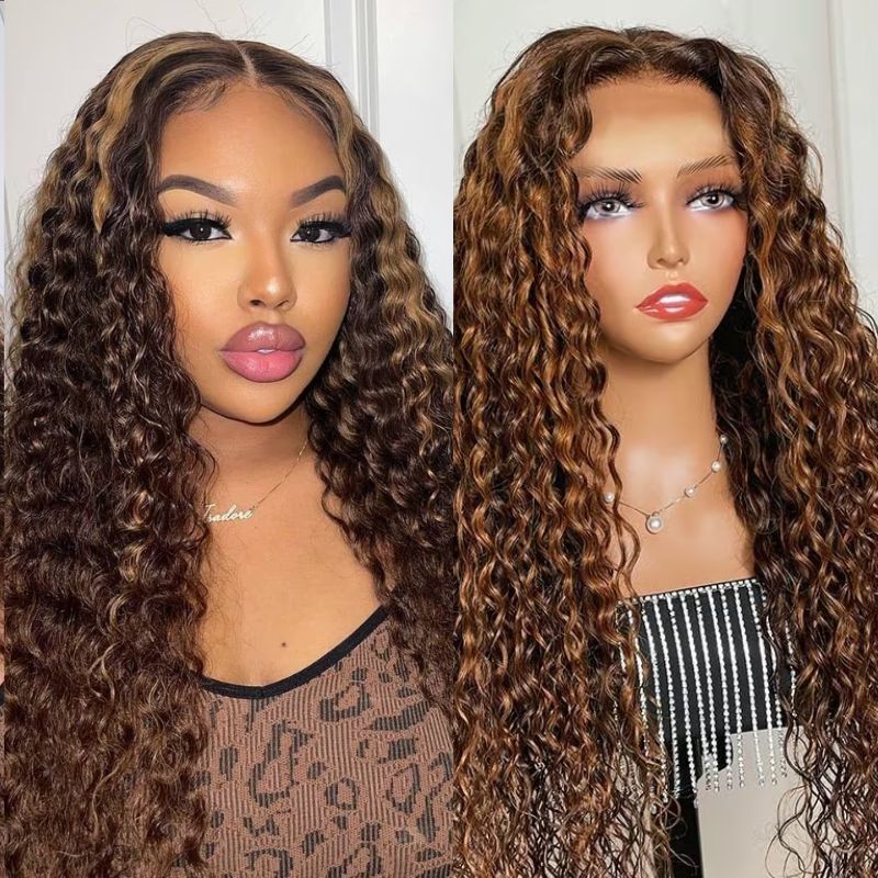 Klaiyi Honey Butta Brown Suga Color Lace Front Wig Jerry Curl Brown Golden Human Hair Mary K Recommend