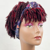 Klaiyi Hair Short Afro Curly Headband Wig Fluffy Wig Explosion Style Portable Hair Curly Headband Wig Scarf Wig