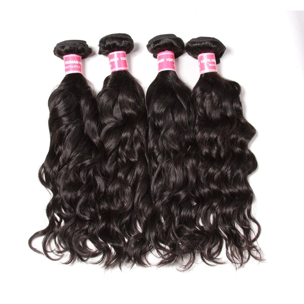 Klaiyi Peruvian Virgin Hair Natural Wave 4 Bundles Human Hair Weaves