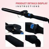 1500 Points | Professional Series Curling Iron 1.25 inch Dual Voltage for Traveling, Hair Waving Style Tool