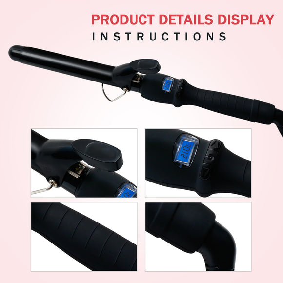 1500 Points | Professional Series Curling Iron 1.25 inch Dual Voltage for Traveling, Hair Waving Style Tool