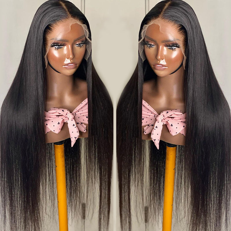 Klaiyi 250% Density Bone Straight 13x4 HD Lace Front Wig Glueless Human Hair Flash Sale