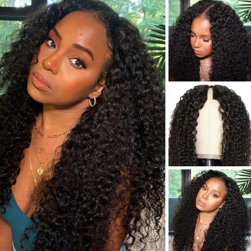 $50 OFF Full $51 | Code: SAVE50 Air Wig Jerry Curly V Part Wigs Real Scalp No Leave Out