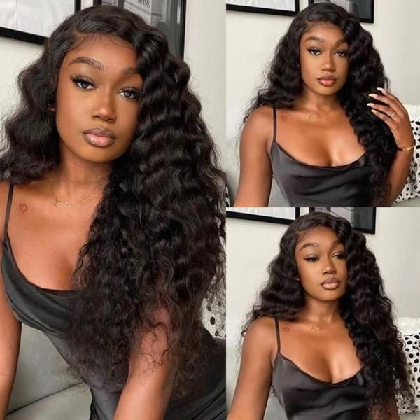 Klaiyi Fumi Bouncy Curly 13x4 Lace Front Wigs Pre Plucked Bleached Knots Human Hair Wigs