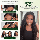 Klaiyi Pre-Cut Lace Wig Wear & Go Wig Brunette Auburn Copper Color Lace Wig