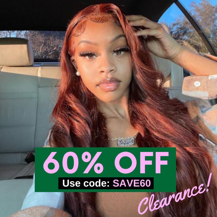 Body Wave Reddish Brown Color Lace Part Wig 60% Off Clearance