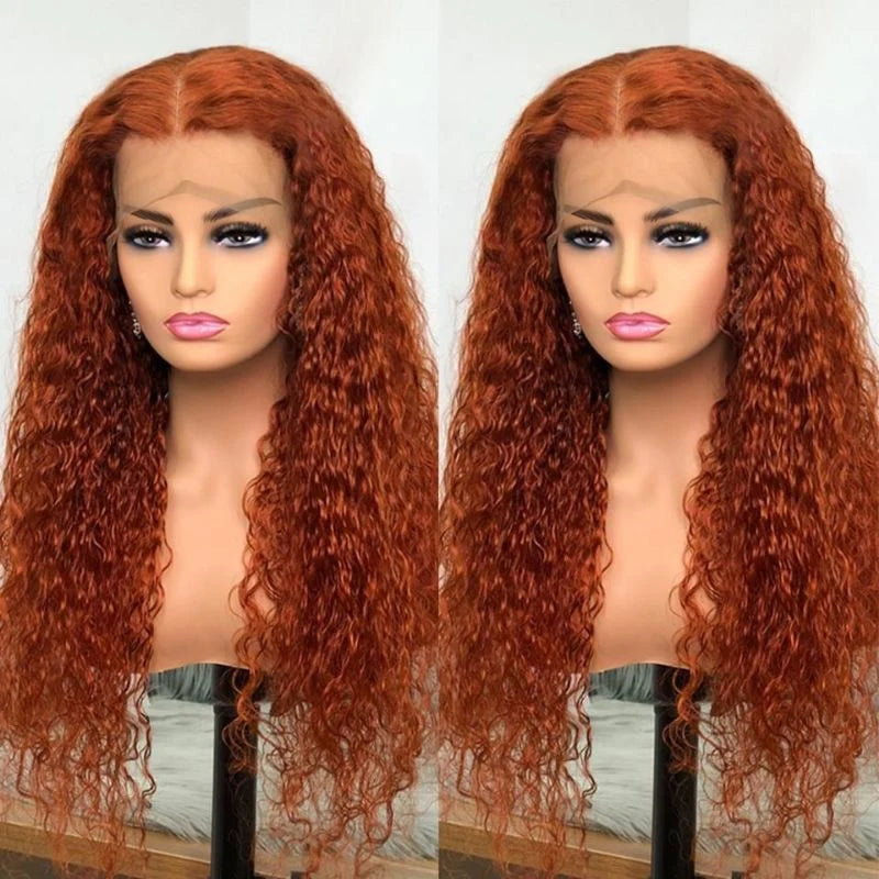 All Wigs Under $100| Klaiyi Orange Ginger Colored Wigs Jerry Curly Precolored Lace Part Human Hair Wigs Ginger Wig Flash Sale